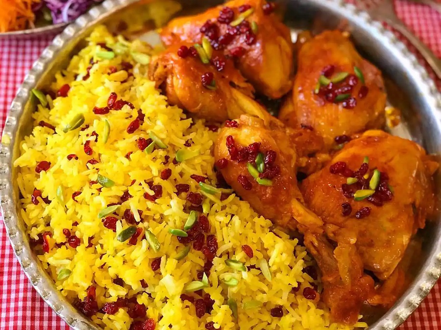 زرشک پلو با مرغ